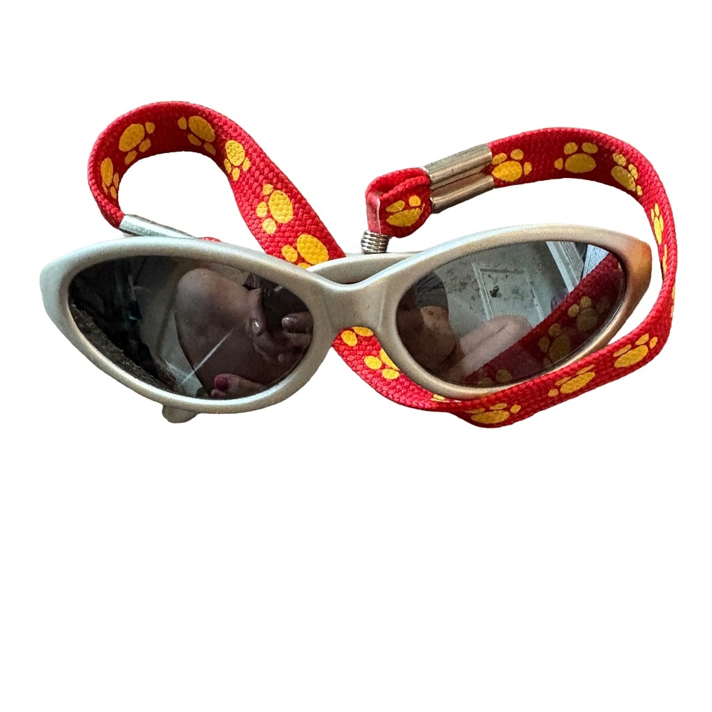 Build-A-Bear Silver Sunglasses with Red Paw Print Strap